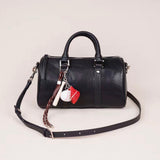 Women's Boston Bag Black Small Leather Boston Bag Leather Bags Boston Handbag