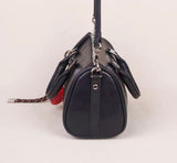 Women's Boston Bag Black Small Leather Boston Bag Leather Bags Boston Handbag