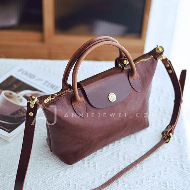 Small Leather Tote Genuine Leather Tote Bag With Zipper Womens