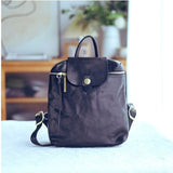 black Leather Rucksack Ladies Genuine Leather Backpack Womens Brown
