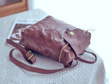 Brown Leather Rucksack Ladies Genuine Leather Backpack Womens Brown