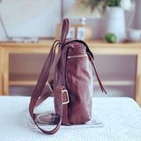 Brown Leather Rucksack Ladies Genuine Leather Backpack Womens Brown