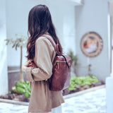 Brown Leather Rucksack Ladies brown Leather Backpack Womens Brown