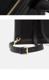 Black Leather Convertible Backpack For Women