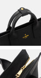Black Leather Convertible Backpack For Women