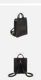 Black Leather Convertible Backpack For Women