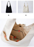 Women's Black Canvas Hobo Bag Canvas Hobo Bags Thick Canvas Bag