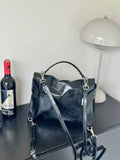 Womens Black Satchel Bag Black Leather Satchel Handbag Black Satchel Purse