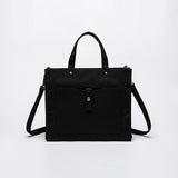 Women's Canvas Tote Bag Zip Top Canvas Tote Bag black