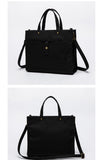 Black Tote Bag Canvas Zip Top Canvas Tote Bag Black Womens