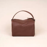 brown Mini Leather Cube Bag Small Leather Zipper Crossbody Purse Square Bag For Women - Annie Jewel