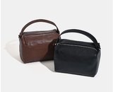 black Mini Leather Cube Bag Small Leather Zipper Crossbody Purse Square Bag For Women - Annie Jewel