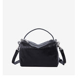 black  Mini Leather Cube Bag Small Leather Zipper Crossbody Purse Square Bag For Women - Annie Jewel