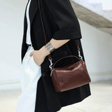 Mini Leather Cube Bag Small Leather Zipper Crossbody Purse Square Bag For Women - Annie Jewel