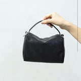 black Mini Leather Cube Bag Small Leather Zipper Crossbody Purse Square Bag For Women - Annie Jewel