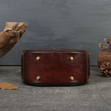 Bunny Embossed Bag Round Leather Handbag Canteen Crossbody Bag