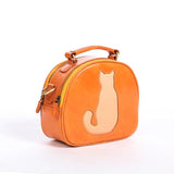 Leather Round Bag Round Leather Handbag Round Leather Purse Womens