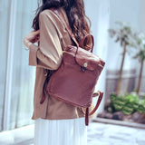 Brown Leather Rucksack Ladies Genuine Leather Backpack Womens Brown