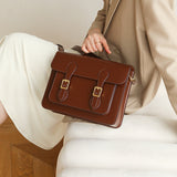 Classic Leather Satchel Handbag For Women