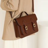 Classic Leather Satchel Handbag For Women