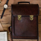 brown genuine leather rucksack womens