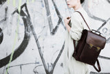 female leather backpack for women