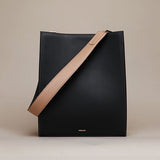 black leather bag tote bucket bag