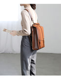 female leather backpack