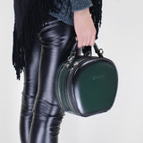 circle leather purse