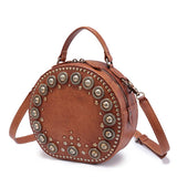 Western Leather Round Bag