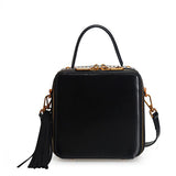 black satchel bag leather square crossbody bag