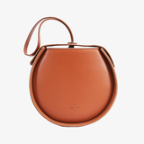 Small Round Leather Circle Clutch Bag Purse - Annie Jewel