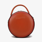 circle leather handbag