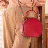 Leather Circle Crossbody Bag Purse - Annie Jewel