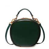 leather circle bag round leather crossbody bag