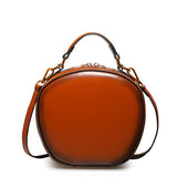 leather circle bag round leather crossbody bag