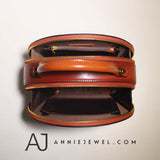 Leather Circle Round Shouler Bags - Annie Jewel