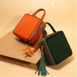 structured satchel leather square crossbody bag