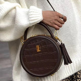 Small Round Leather Purse Circle Bag - Annie Jewel