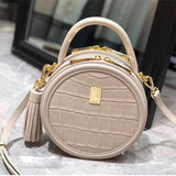 Small Round Leather Purse Circle Bag - Annie Jewel