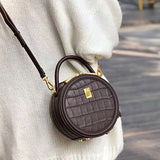 Small Round Leather Purse Circle Bag - Annie Jewel