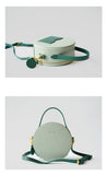 Leather Round Shoulder Bags Purses - Annie Jewel