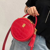 Small Round Leather Purse Circle Bag - Annie Jewel