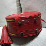 Red Circle Circular Crossbody Bag Purse - Annie Jewel