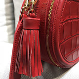 Red Circle Circular Crossbody Bag Purse - Annie Jewel