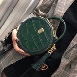 Small Round Leather Purse Circle Bag - Annie Jewel