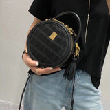 Small Round Leather Purse Circle Bag - Annie Jewel