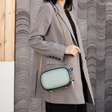 Small Black Round Leather Circle Shoulder Bags - Annie Jewel