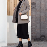 Small Black Round Leather Circle Shoulder Bags - Annie Jewel