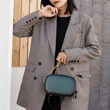 Small Black Round Leather Circle Shoulder Bags - Annie Jewel